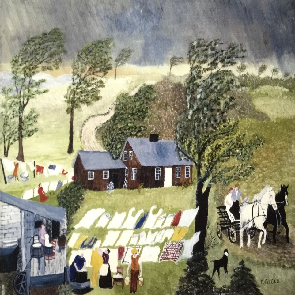 グランマ・モーゼス、『楽しい橇遊び』、希少画集画、状態良好