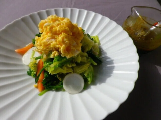 春の温サラダとカレーソース