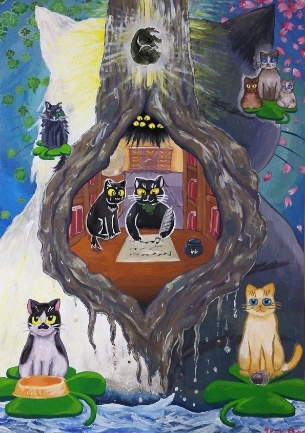 島田つき個展「黒ねこカンちゃん作品展～はじまりとその先と～」完全版