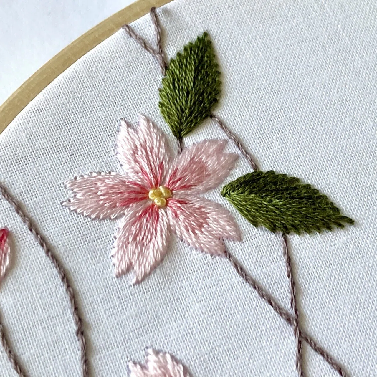 刺繍図案】桜、ひらり（YouTube解説あり）｜はなこまち/刺繍作家