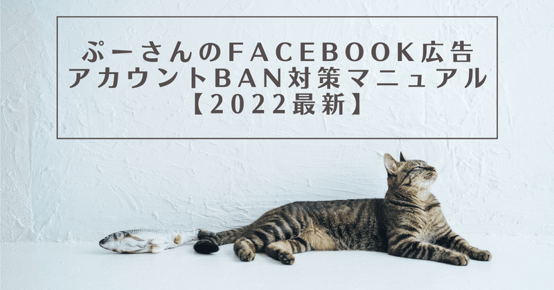 ぷーさん流のFacebook広告の垢バン対策マニュアル