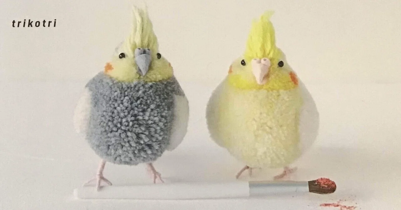 ポンポンメーカーで『オカメインコ』作りました( 