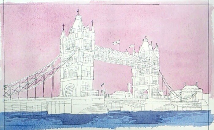 ロンドンのタワーブリッジ 写実画と装飾画 動画あり｜アートジャム