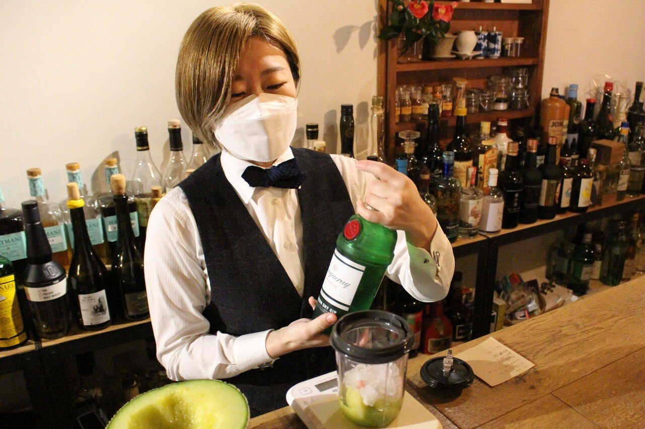 メロンと抹茶のフローズンカクテル 果房メロンとロマン Note メロンと抹茶のフローズンカクテル 果房メロンとロマン Note