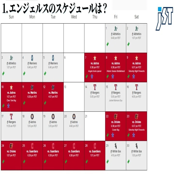 エンゼルス 試合日程 2022