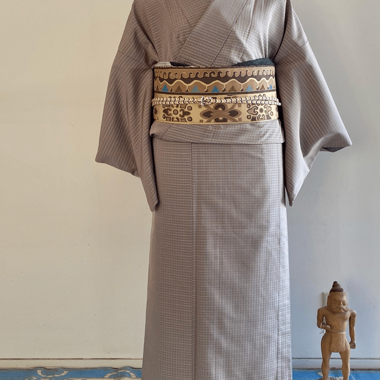 よもぎさん専用お召しの着物 吉野格子お召単衣着物｜夢吉きもの