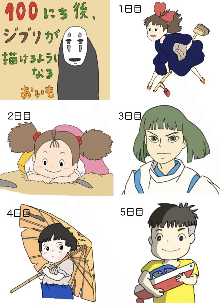 ジブリを描きたい大人の成長記録③｜まるいおいものかぼす日和