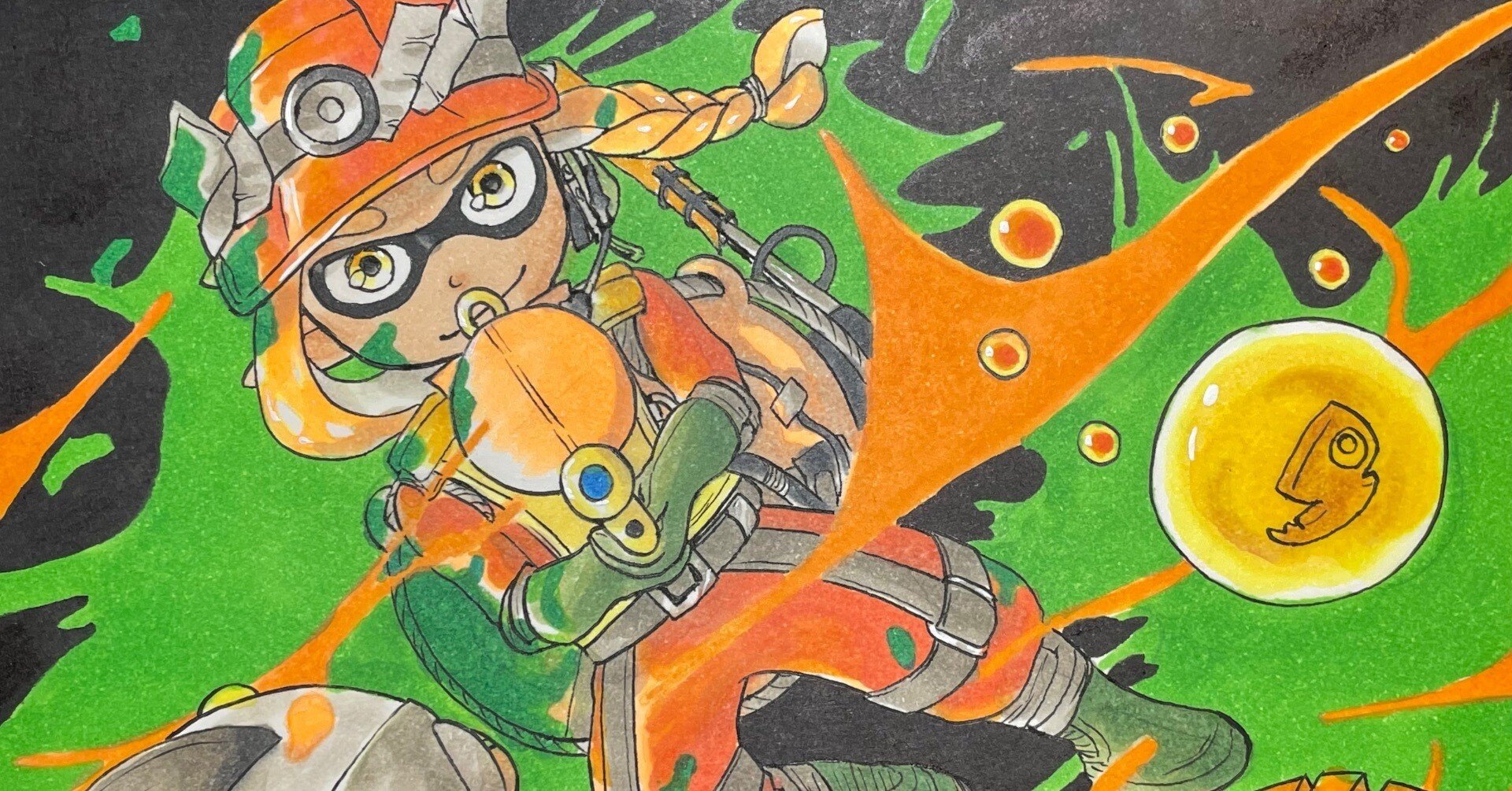 スプラトゥーン3 サーモンランイラストをアナログで描いてみた 新発見やおすすめ画材も紹介 空乃さゆる ゲームwebライター Note