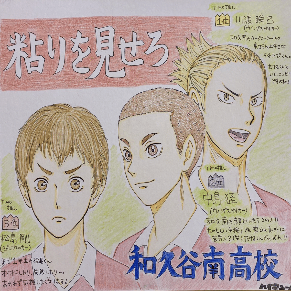 古館春一先生 ハイキュー より 和久谷南高校 Timo推しランキングbest 3 第1位 Final Timoの絵描き場 Note