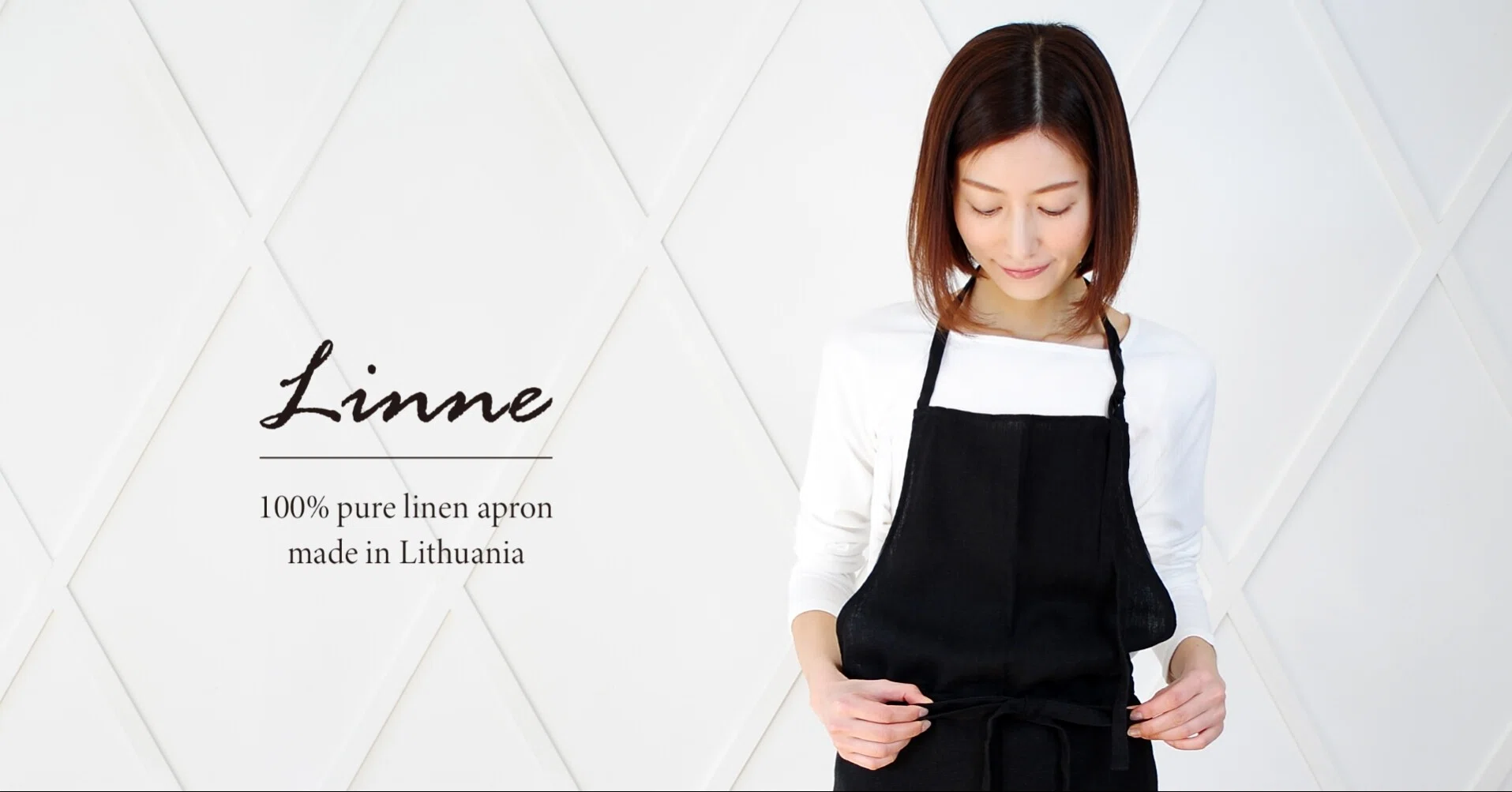 リトアニア製　Linne　リネン/麻　キッチンエプロン DPU リトアニア製 Linne リネン/麻 キッチンエプロン DPU リトアニア製