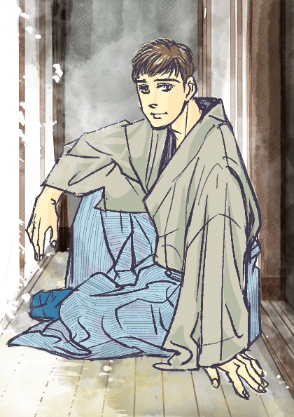 B B A色極めりw袴男子ですよw 背景は途中で飽きました 髪色肌色パレットのみで彩色 笑い猫 細村誠 Note