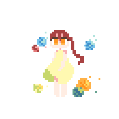 女の子のドット絵 るりのはな Note