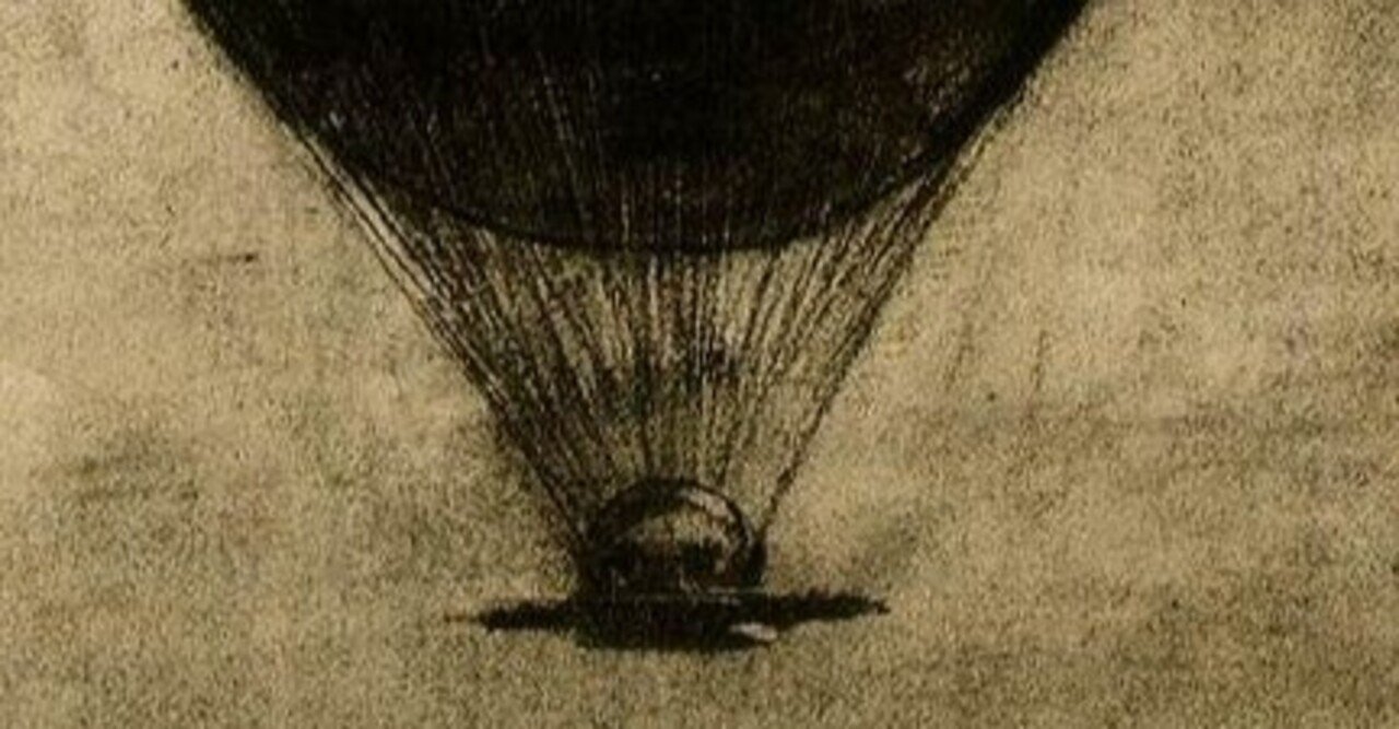 油彩画　気球 アートの深読み6・ルドンの「眼＝気球」｜maskam