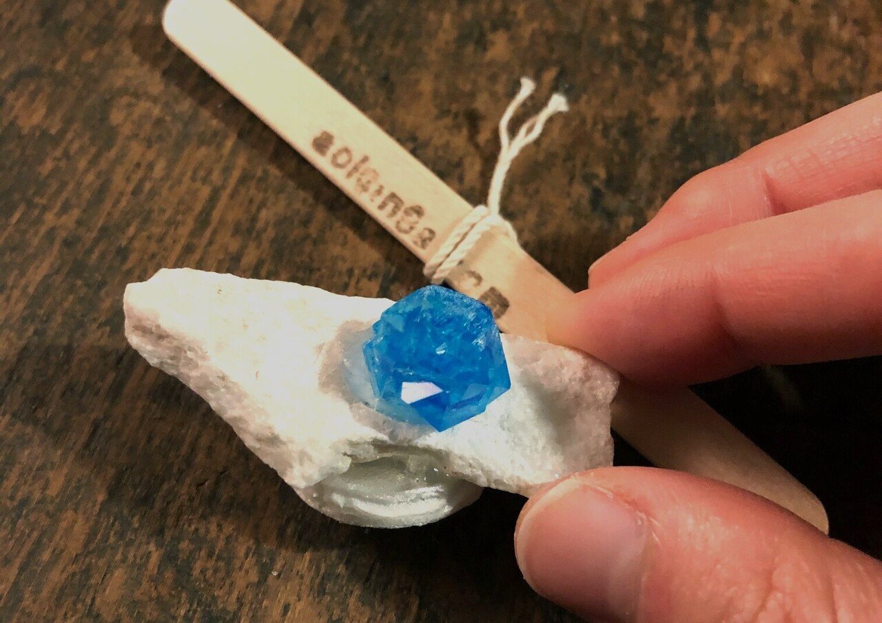 小林健二先生　鉱物標本オブジェ➕青色結晶育成材料　銀河通信社 68f9a8cdf6f7343b5dbd011d0e637b