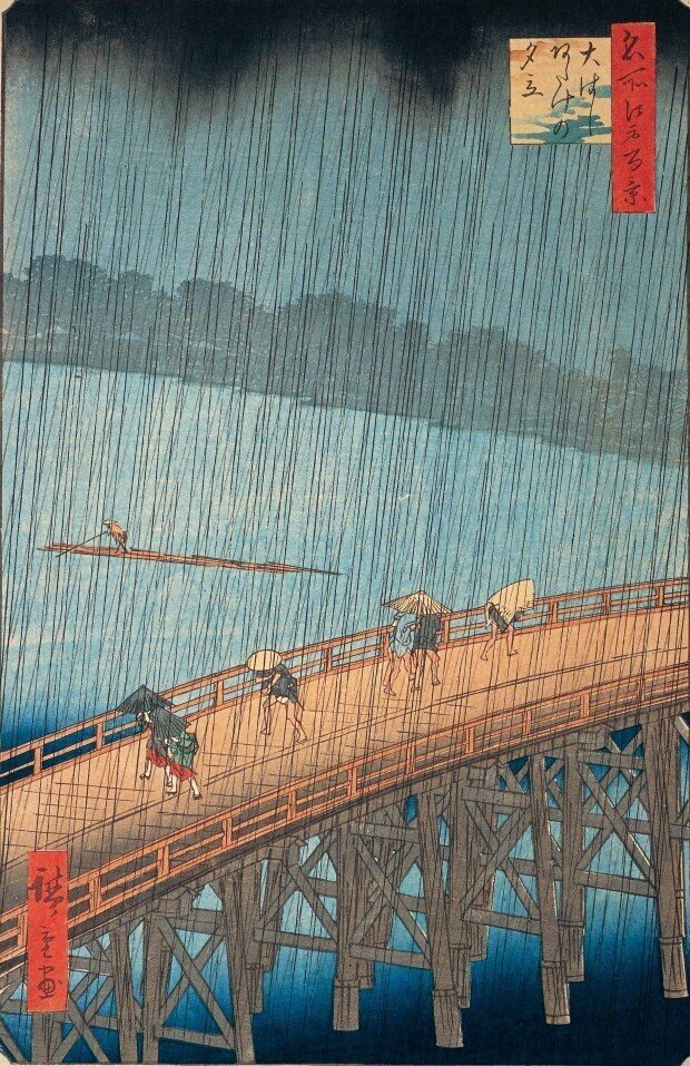ドラえもん 浮世絵「名所江戸百景 大はしあたけの夕立」｜浮世絵