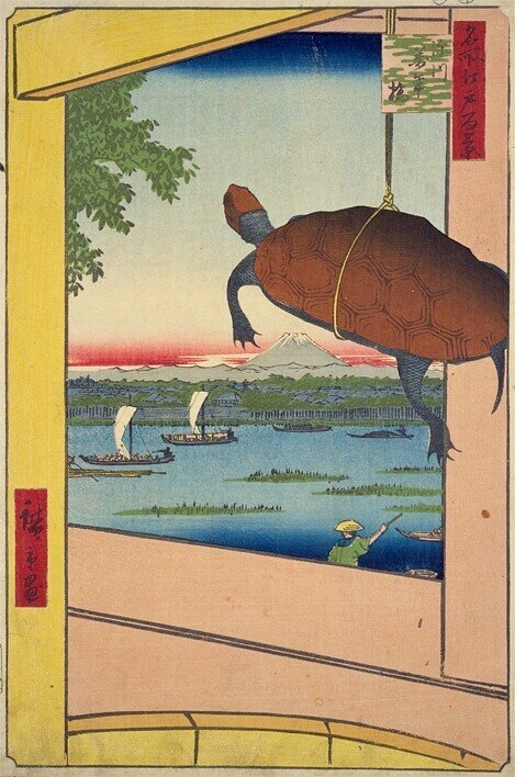 深川萬年橋」−亀ちゃん、自分の命を富士に問う…−『名所江戸百景