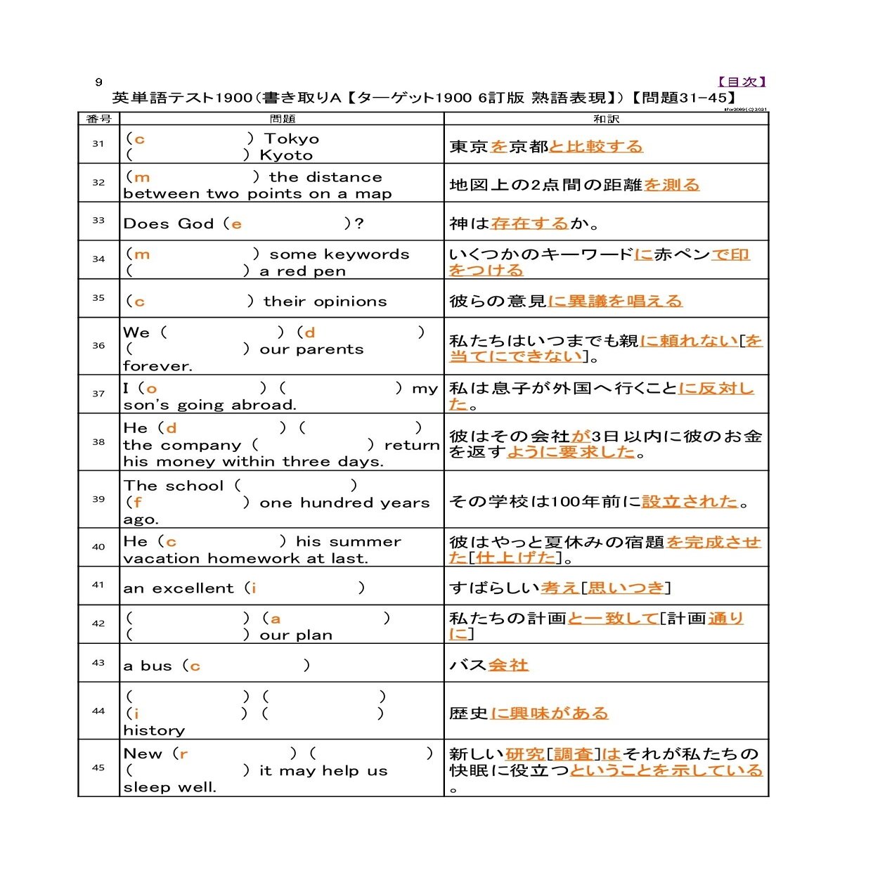 英単語テスト1900 頭文字有り ターゲット1900 6訂版 熟語表現 対応 Llfor69 Note