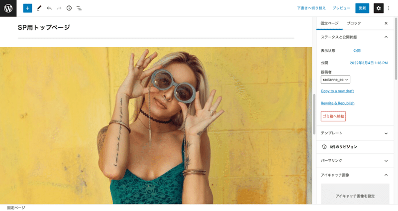 固定ページを編集 “トップページ” ‹ Radianne shop — WordPress (3)