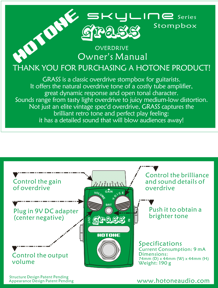 HOTONE grass オーバードライブ HOTONE Grass OverDrive オーバー