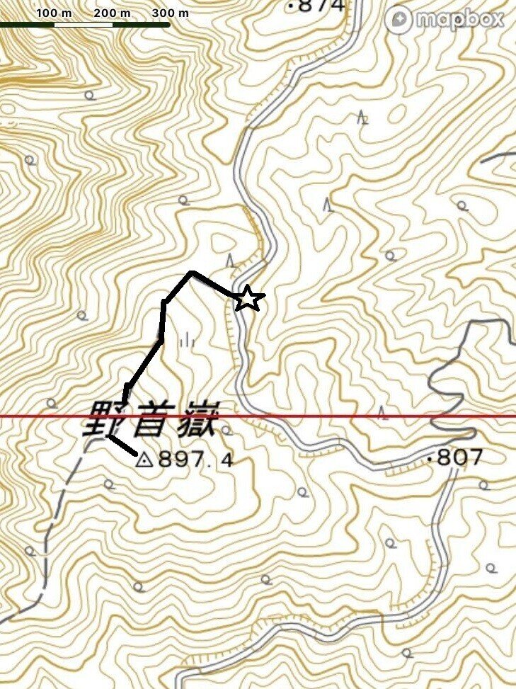 12日2地図野首岳