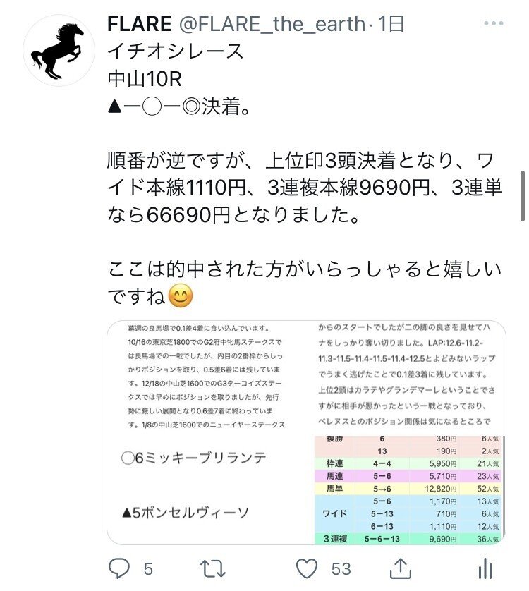 3 19 土 中央競馬推奨馬 Flare Note