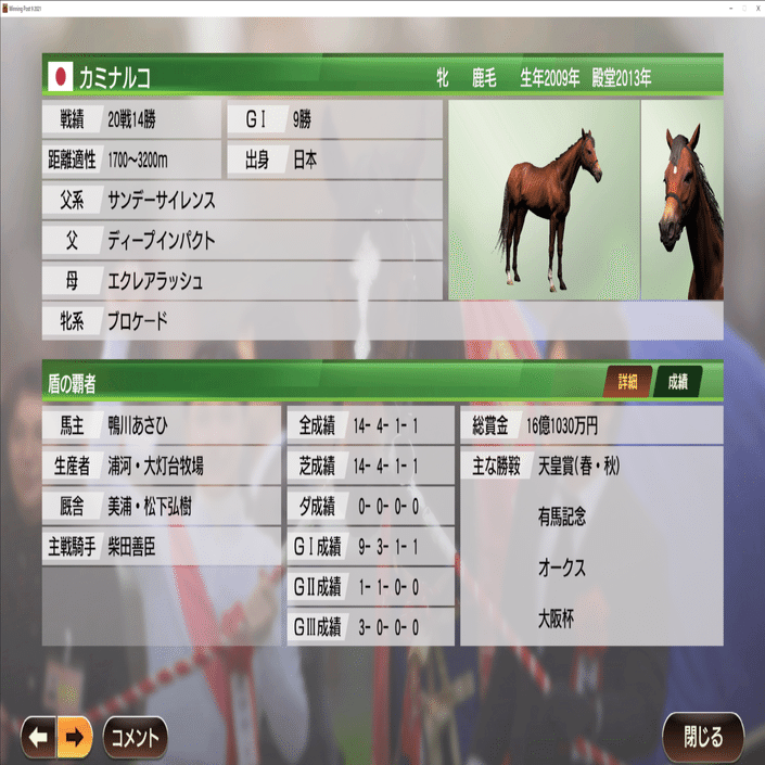 ウイポ9 2021 一周目殿堂馬一覧｜judasbeats