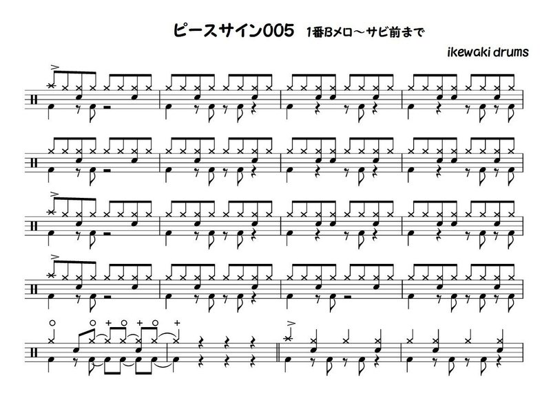 米津玄師ピースサイン1番bメロの叩き方 池脇嘉一 ドラマー ドラム講師 Note 米津玄師ピースサイン1番bメロの叩き方 池脇嘉一 ドラマー ドラム講師 Note