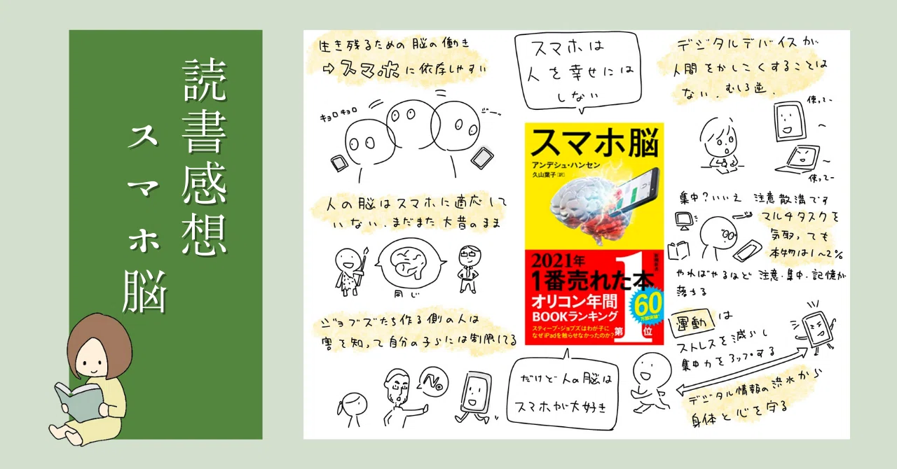 スマホは人を幸せにするのか いや しない 読書感想 スマホ脳 りょーこ グラレコ 理学療法士 Note