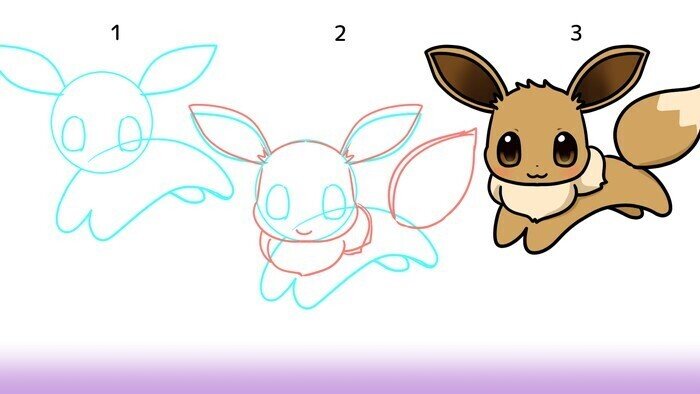 超かんたん イーブイ ブイズ８種の描き方 ぬりえ配布中 カノカ Note