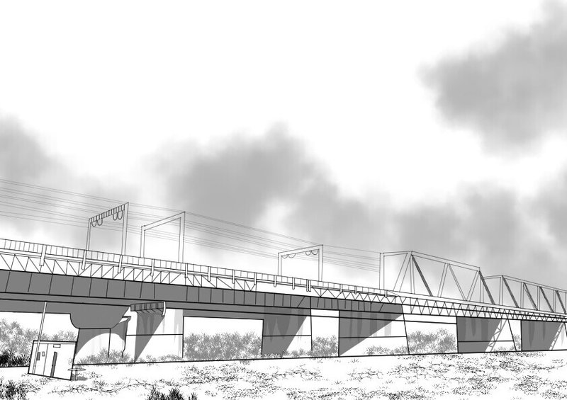 多摩川 高架橋