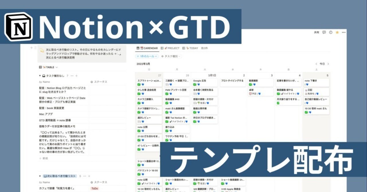テンプレート配布 Notion Gtd でストレスフリーな生活を手に入れる 22年版 Yuji Tsuburaya Notion アンバサダー Note