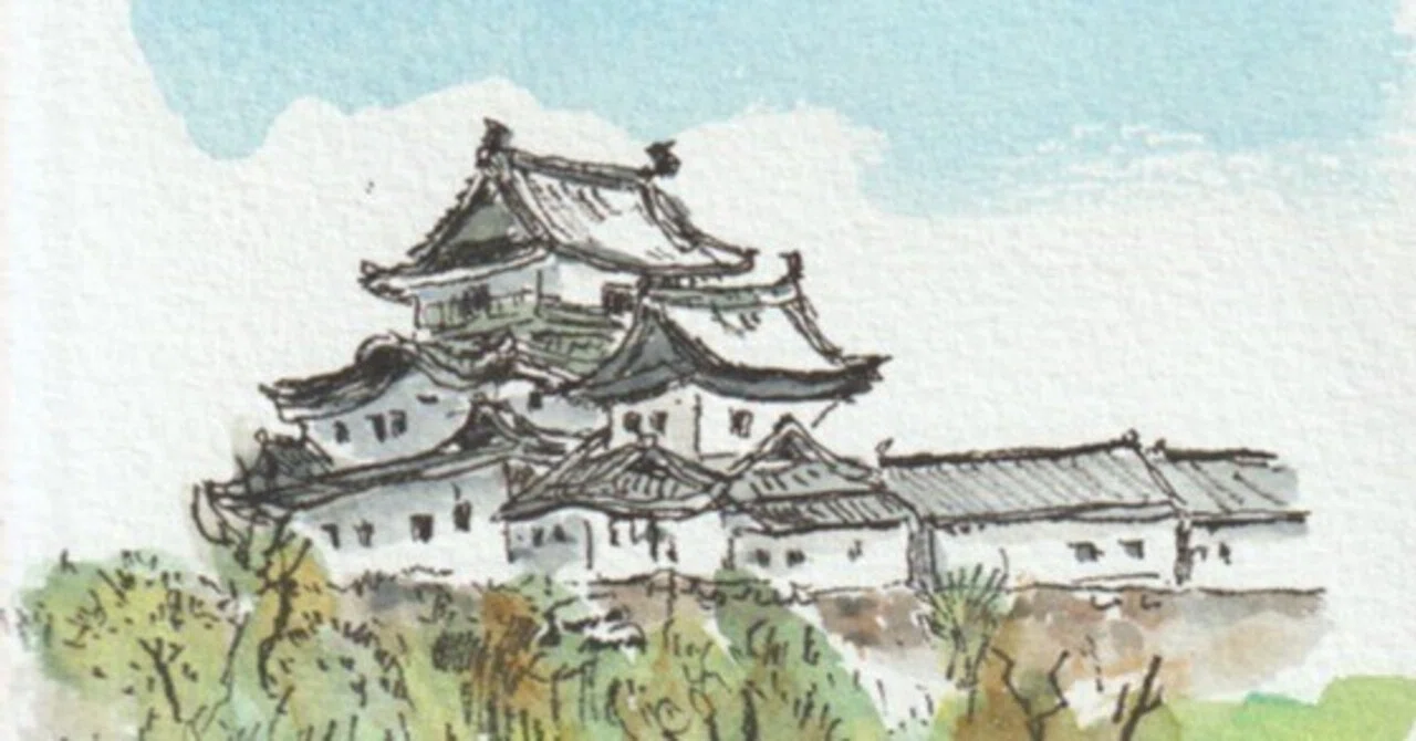 和歌山城で3点スケッチしました🏯｜水彩スケッチ帖