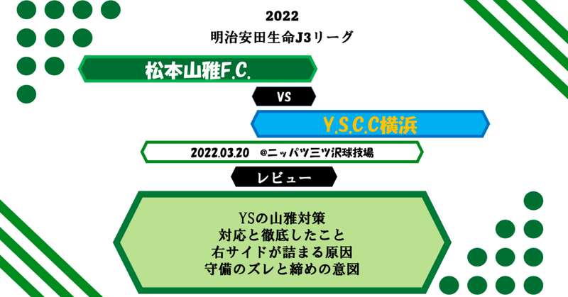 『勝って兜の緒を締めよ』vsYS横浜(3/20)A【2022松本山雅】