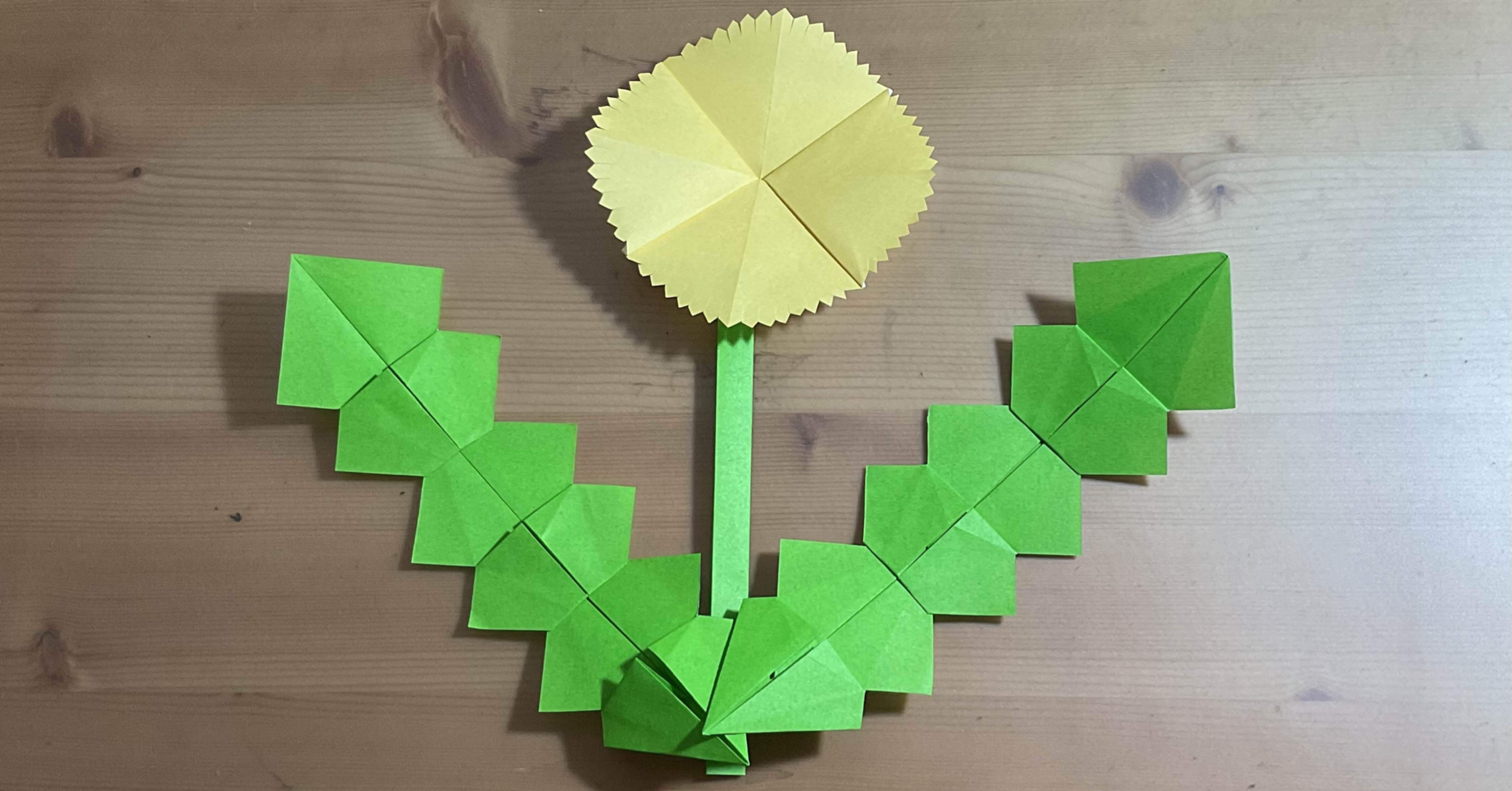 折り紙でたんぽぽを折ってみよう Origami Paper Dandelions Folding ともすぅ折り紙 Note