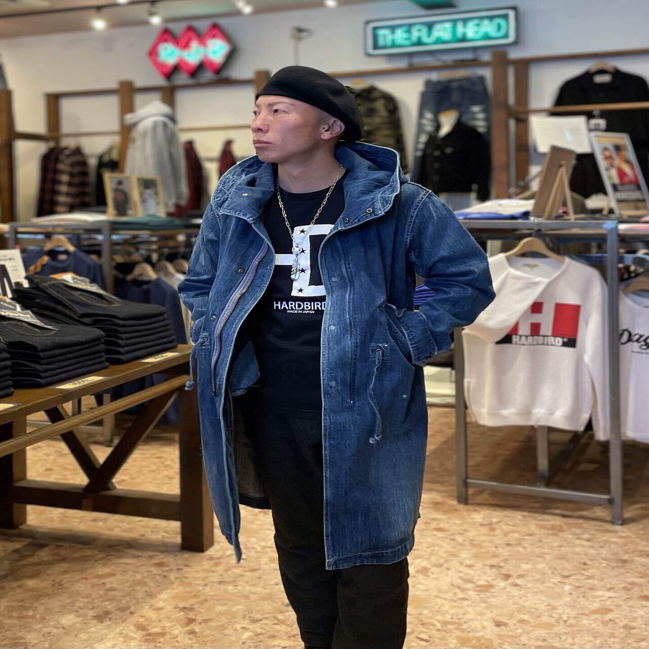Dhm 長野店 改めてデニムモッズコート 春コーデ編 Flat Head Note
