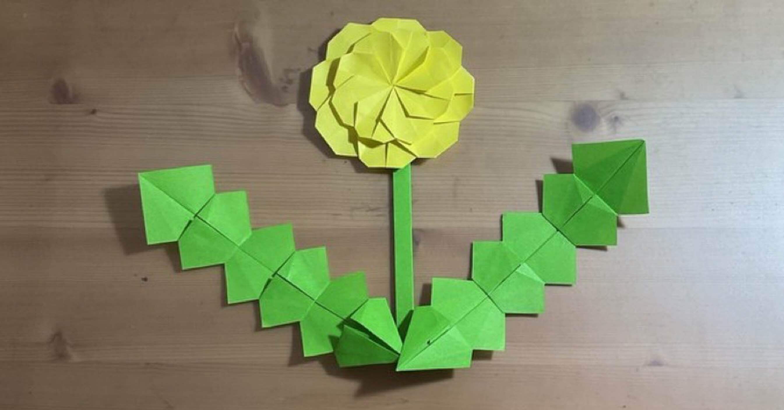 折り紙でたんぽぽを折ってみよう Origami Paper Dandelion Folding ともすぅ折り紙 Note