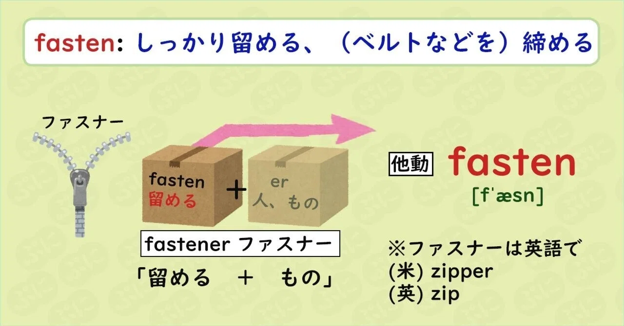 【英単語ハック】#50 fastenを語源で覚える｜ぷに@英語学習検索エンジン運営