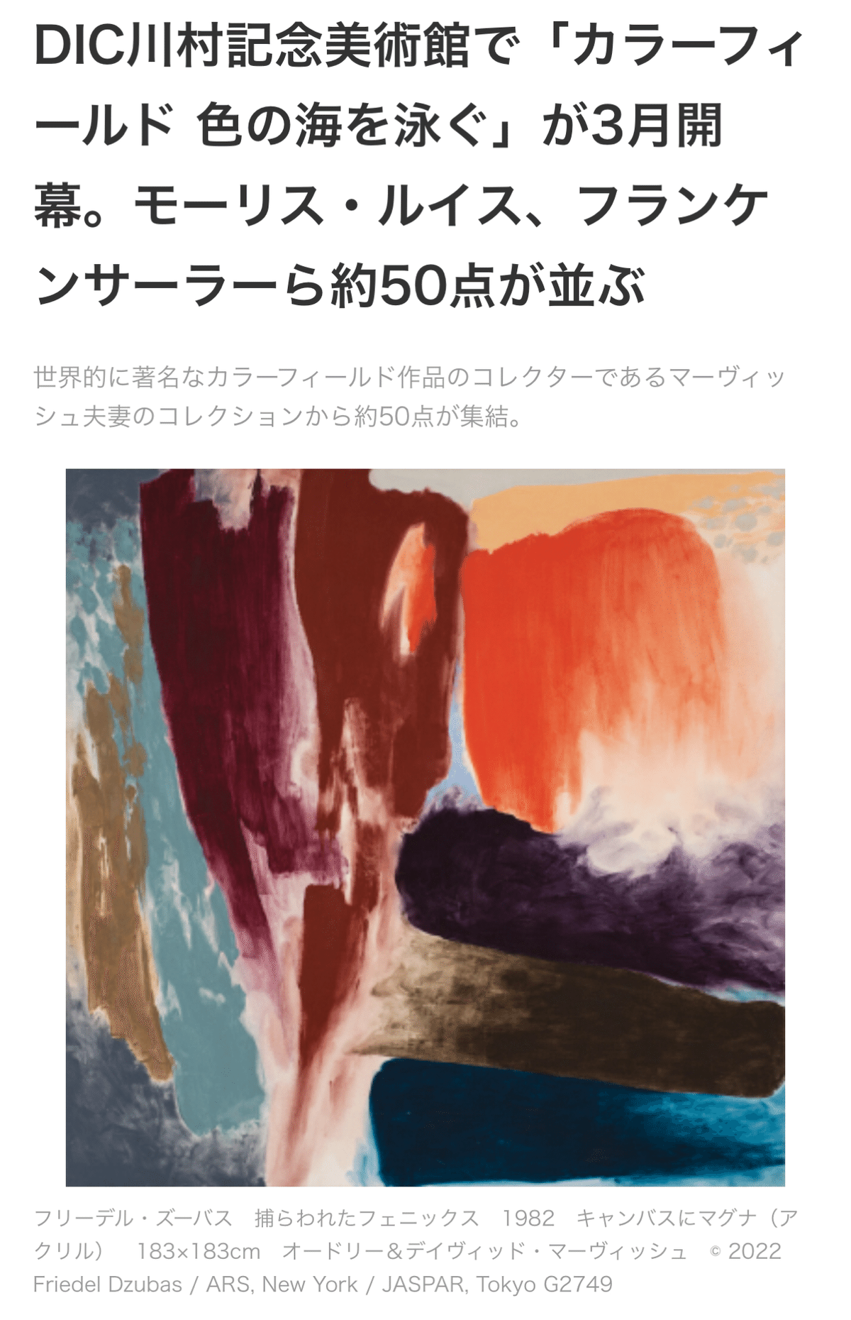 オススメアート情報♡Color Fields カラーフィールド色の海を