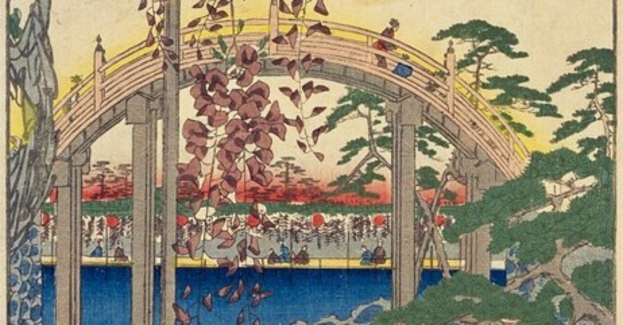 亀戸天神境内」−フランスも魅了した藤の枝垂れ−『名所江戸百景