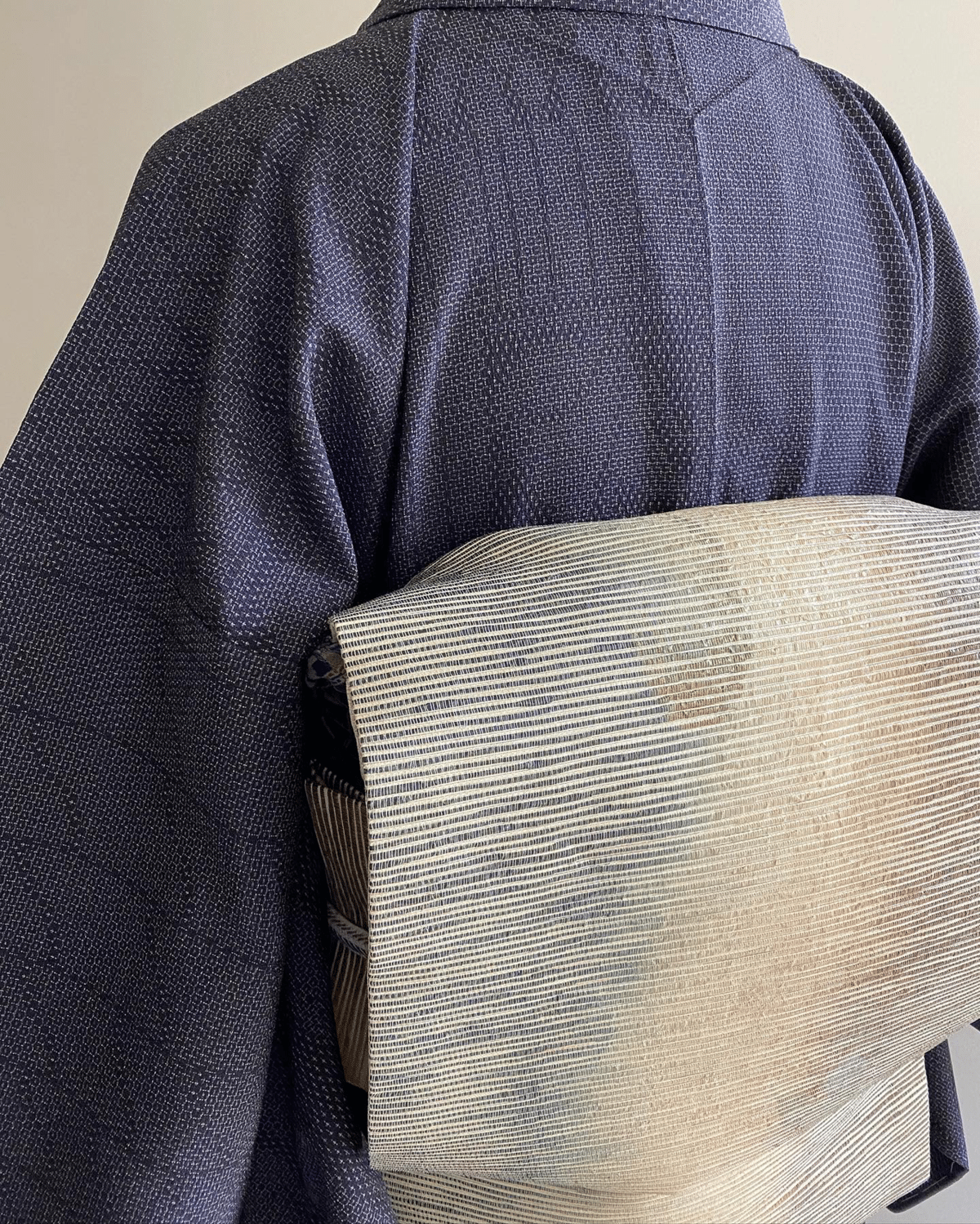 紫紺色本塩沢単衣着物｜夢吉きもの