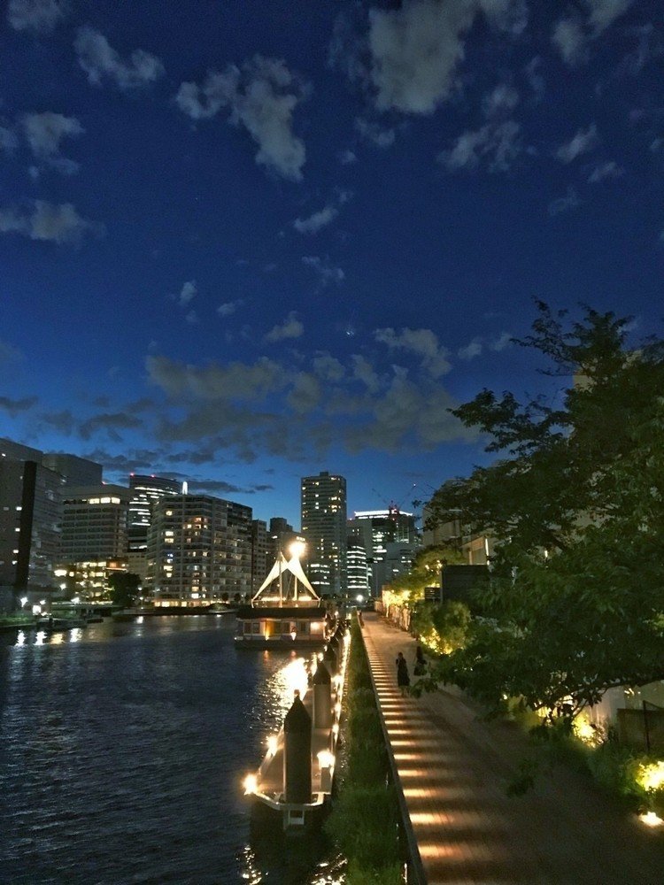 天王洲運河、夜。