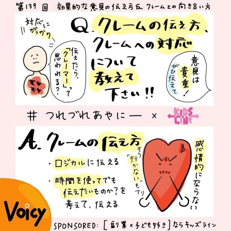 第139回 効果的な意見の伝え方 クレームとの向き合い方 あやにー Note 第139回 効果的な意見の伝え方 クレームとの向き合い方 あやにー Note