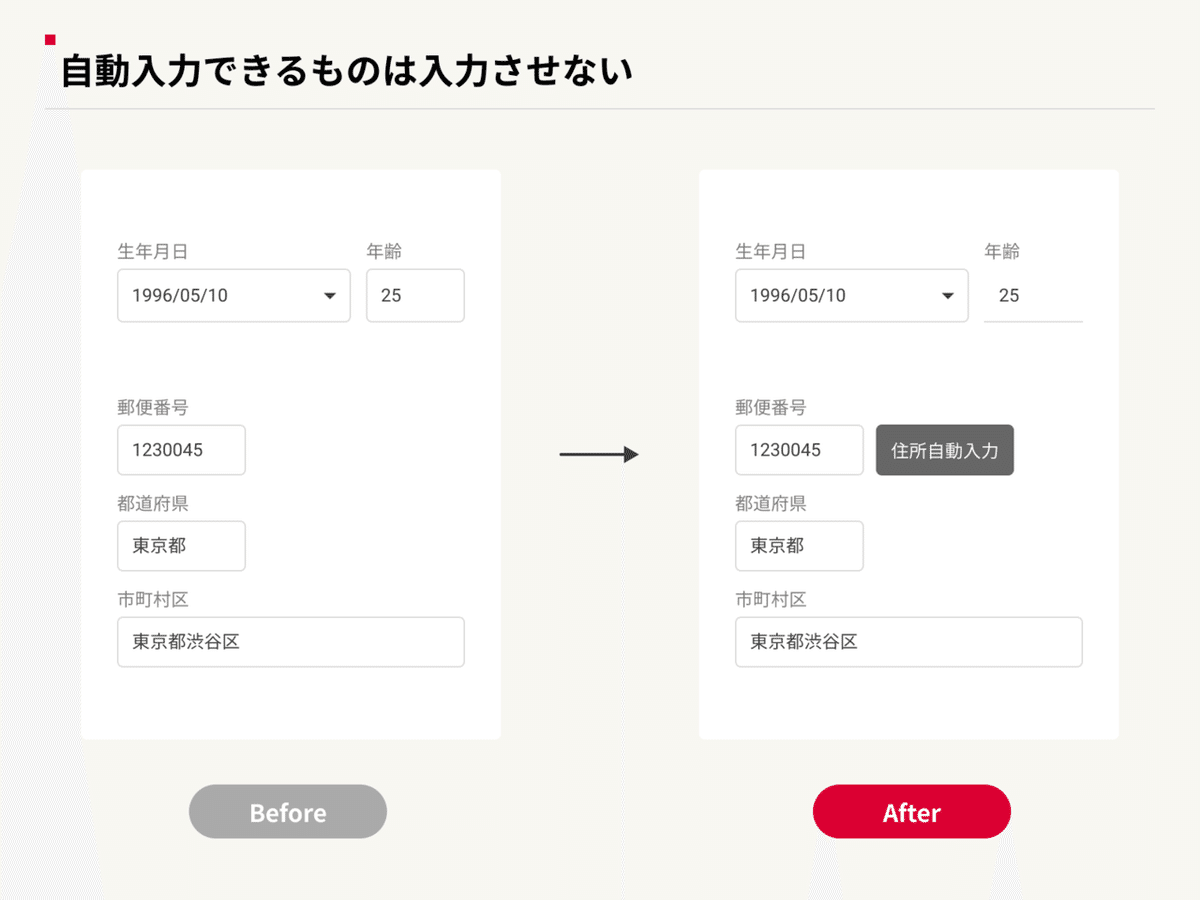 自動入力できるものは入力させない