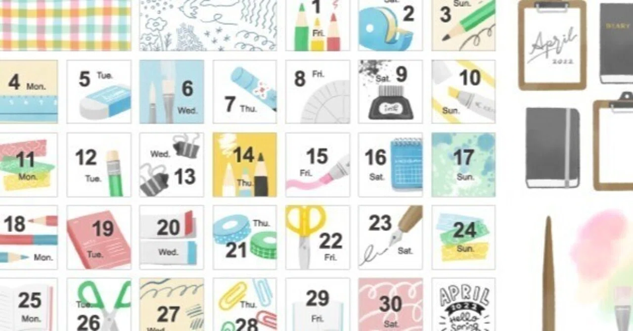[Date Sheet] April 2022｜みらりーの
