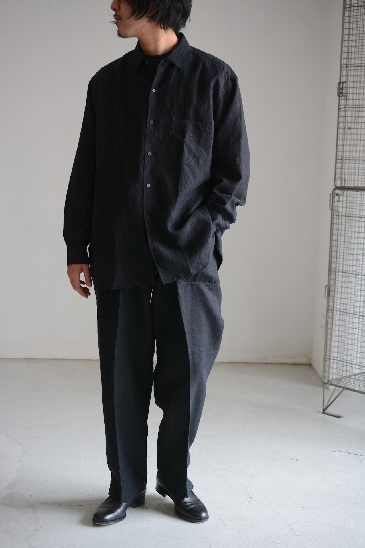 【最終値下げ　新品未使用】LIDNM☆リネンジャケット☆M☆黒 黒いリネンのジャケットが欲しい。｜takuro yamashita