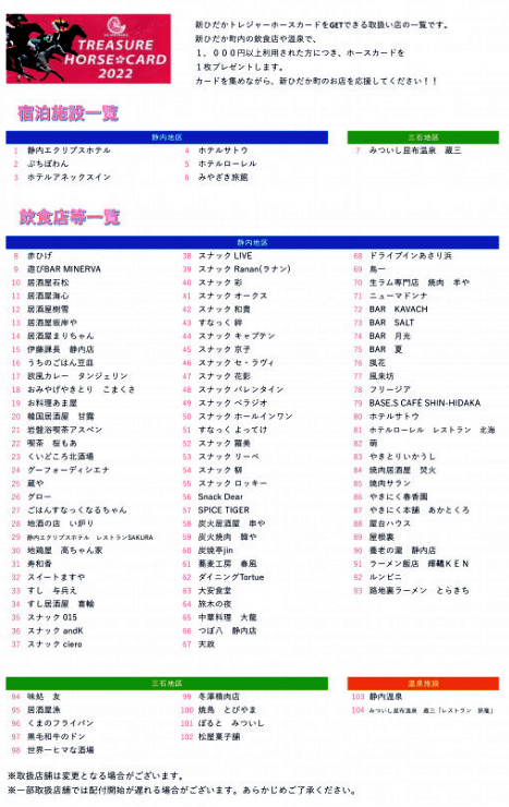新ひだかトレジャーホースカード 109枚の名馬達の私見解説