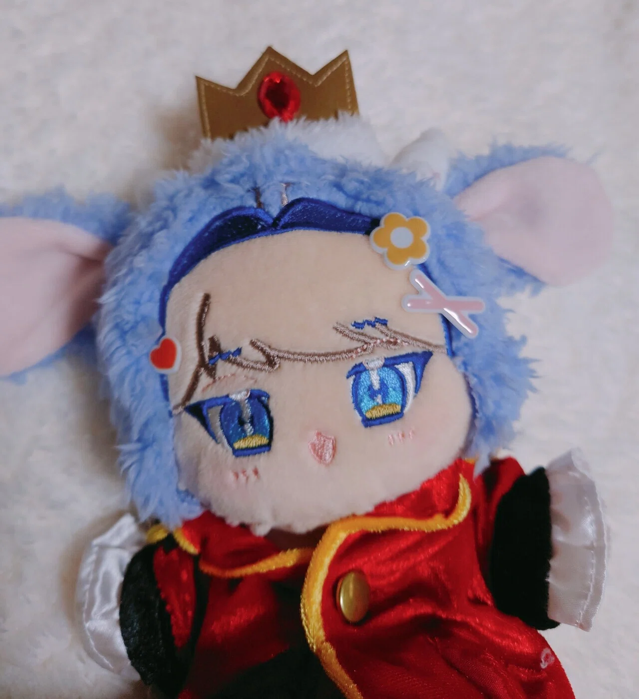 自作ぬい15cm　馬耳×青百合と蔦の刺繍 作ったぬい紹介その1｜甘園