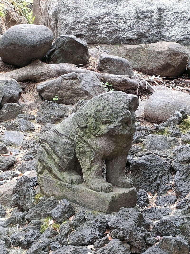 鳩森八幡神社富士塚山麓の狛犬３