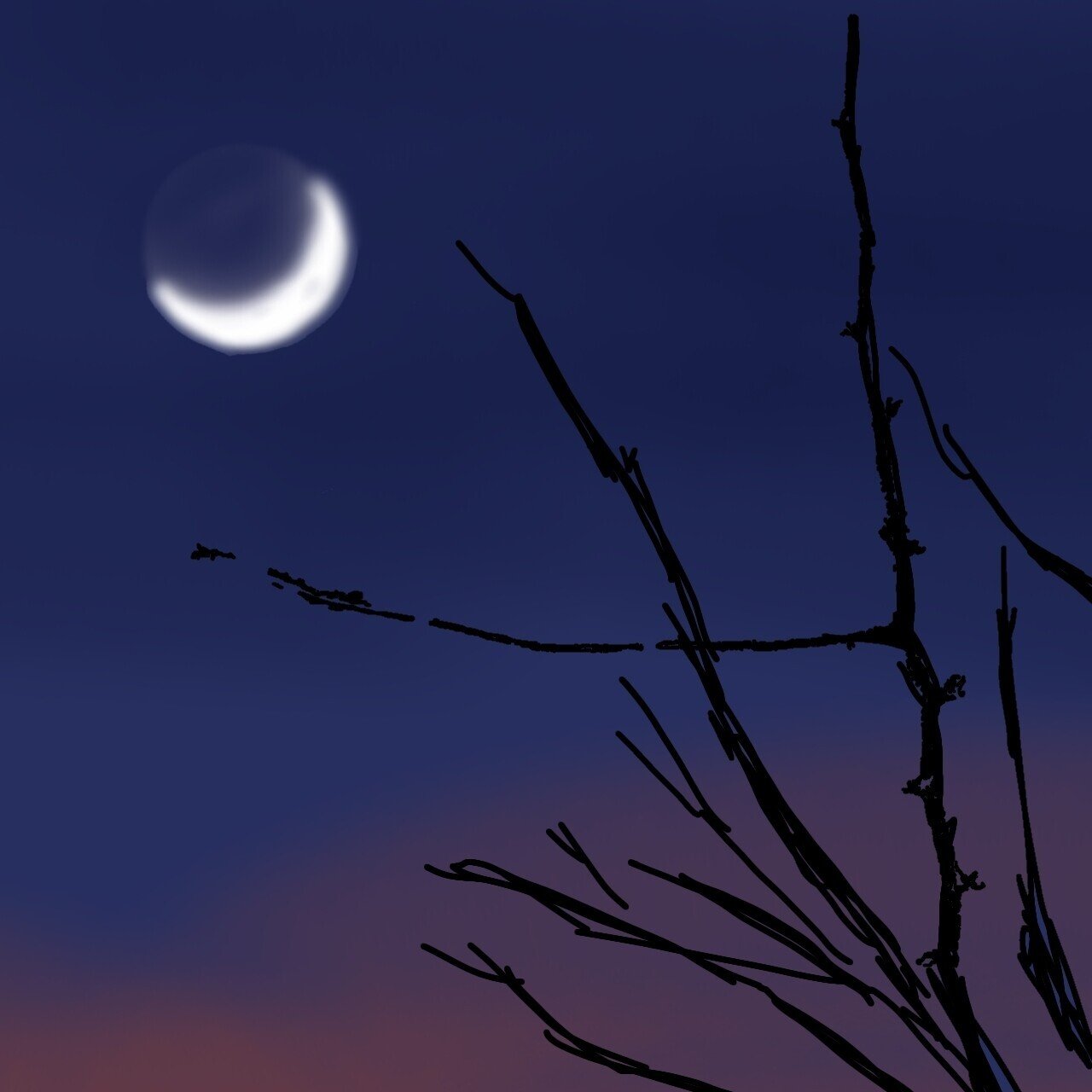 三日月 デジタル画 せきぞう Note