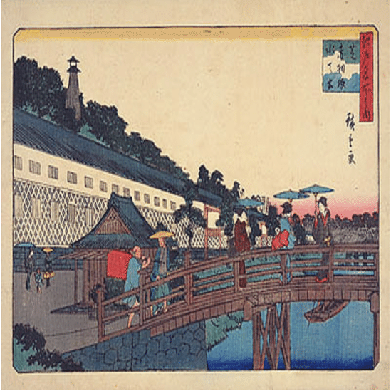 増上寺塔　赤羽根　東京港区　歌川広重　江戸百景 レトロ　浮世絵　印刷物 風景 歌川広重-名所江戸百景-50-夏-増上寺塔赤羽根 解説 - 一般社団法人日本